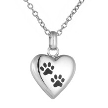 Memorials Jewelry for Pet Stainless Steel Heart Pendants-silver