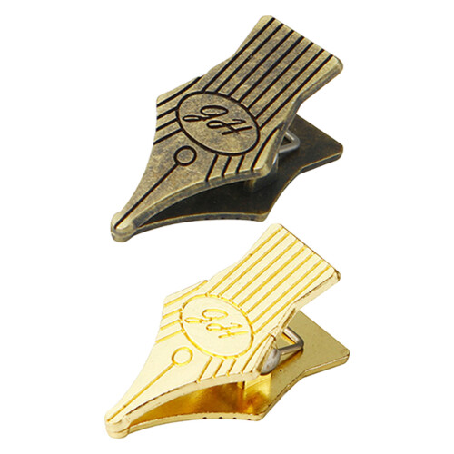 2Pcs Antique Document Clip Decorative Scrapbooking Clip-Gold 1