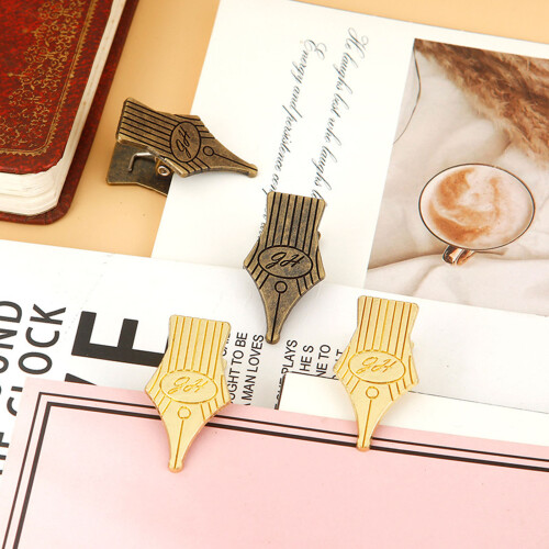 2Pcs Antique Document Clip Decorative Scrapbooking Clip-Gold 2