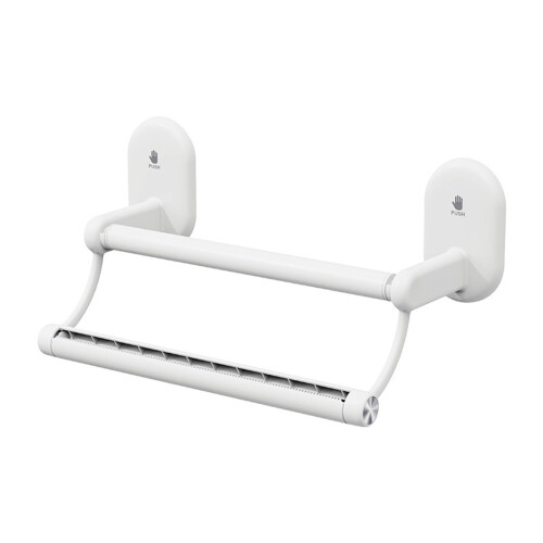 Wall Mounted Kitchen Rack Strong Suction Base-Crescent  white