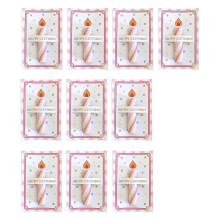10Pcs Cartoon Candle Greeting Card Handmade Birthday Card Party