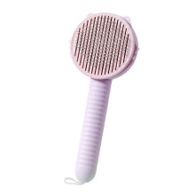 Pet Deshedding Comb With Massage Feature ABS Plastic-Cute pink