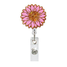 Rotating Fashionable Design ABS Badge Holder-Pink and yellow