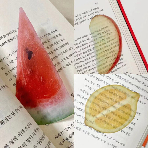 10Pcs Realistic Fruit Shape Acrylic Bookmarks Book Page- kiwi 1