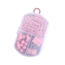 Colorful Office School Essential, 3 In 1 Paper Clips-Pink