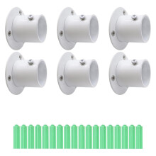 Sturdy Closet Rod Holders With Screws Anchors Adjustable-White