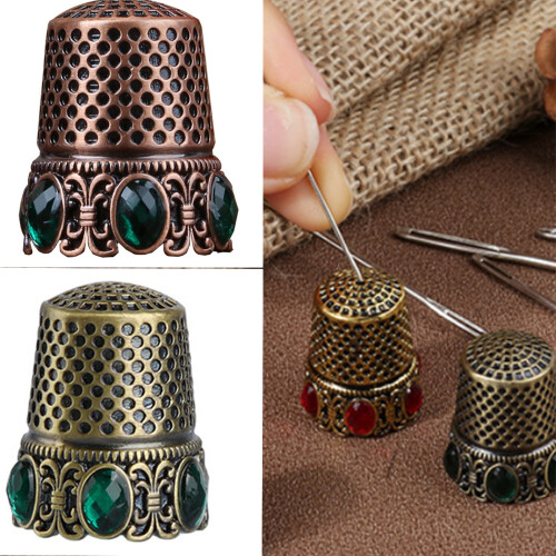 Retro Metal Thimble Finger Tip Protectors for-Ancient gold 2