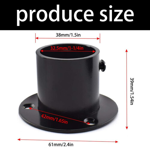 Secure Closet Rod Support Brackets Heavy Duty Stainless-Black 2