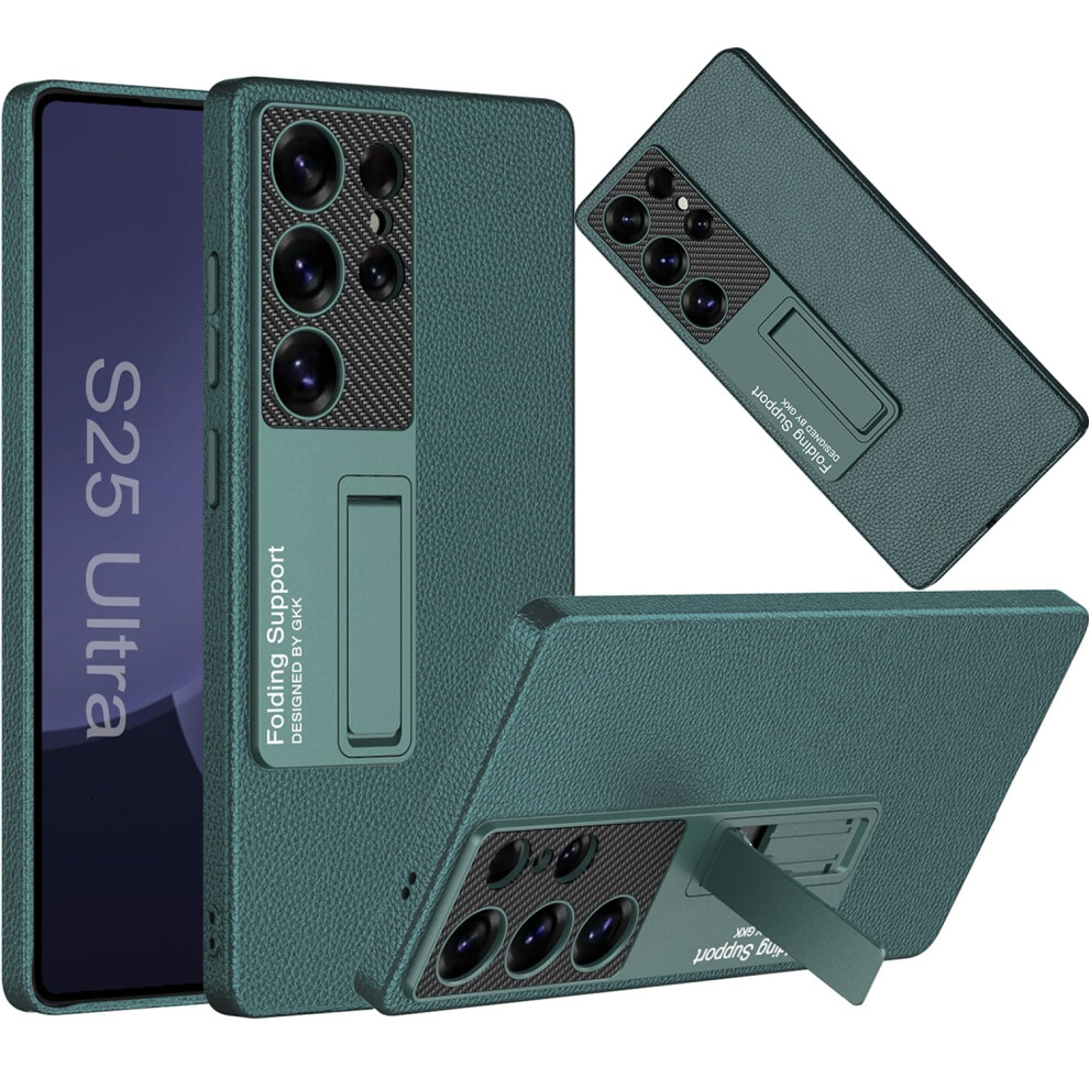 Leather Slim Protective Case Cover With BuiltâIn Kickstand For Samsung Galaxy S25 Ultra Green 9771547080992