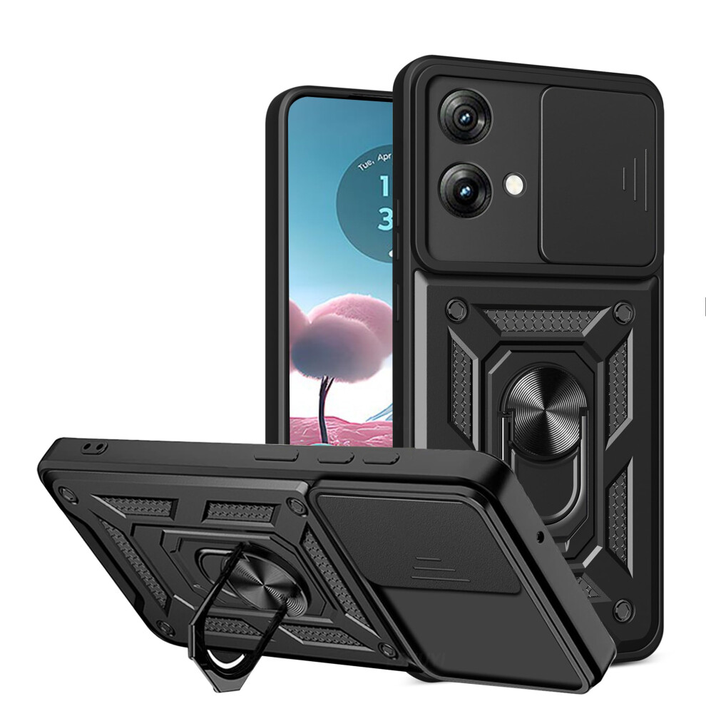 Case For Motorola Edge 40 Neo With Sliding Camera Cover, Military Grade Shockproof Protection And Ring Kickstand 9092120821826