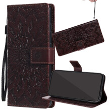 Wallet Case Brown Leather Flip Cover with Card Slots Kickstand and Shockproof TPU for iPhone 14