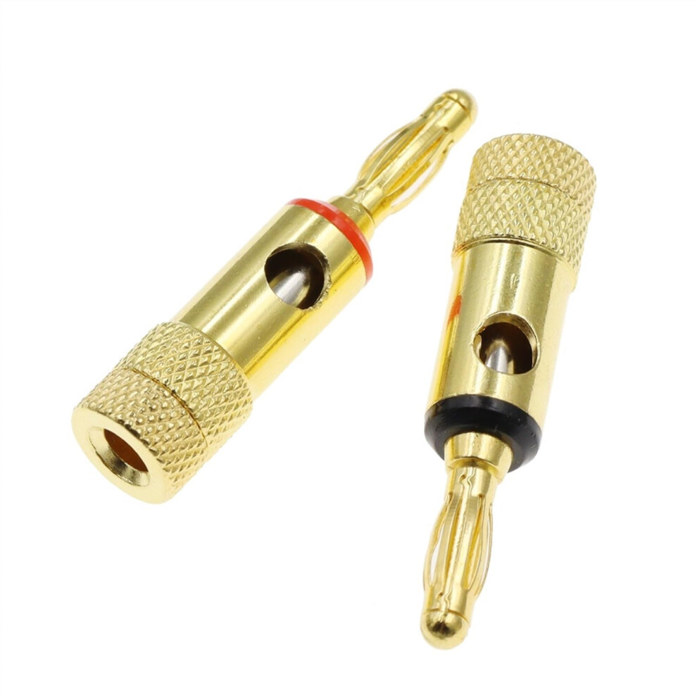 4Mm Goldplated Banana Plugs For Speaker Wire, Colorcoded Yellow, Secure Connection, 3Pcs 9771547598206