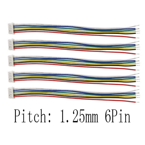 Micro 1.25mm 6Pin Connector Cable Single Head Plug for PCB and LED Projects 10CM 10Pcs 1