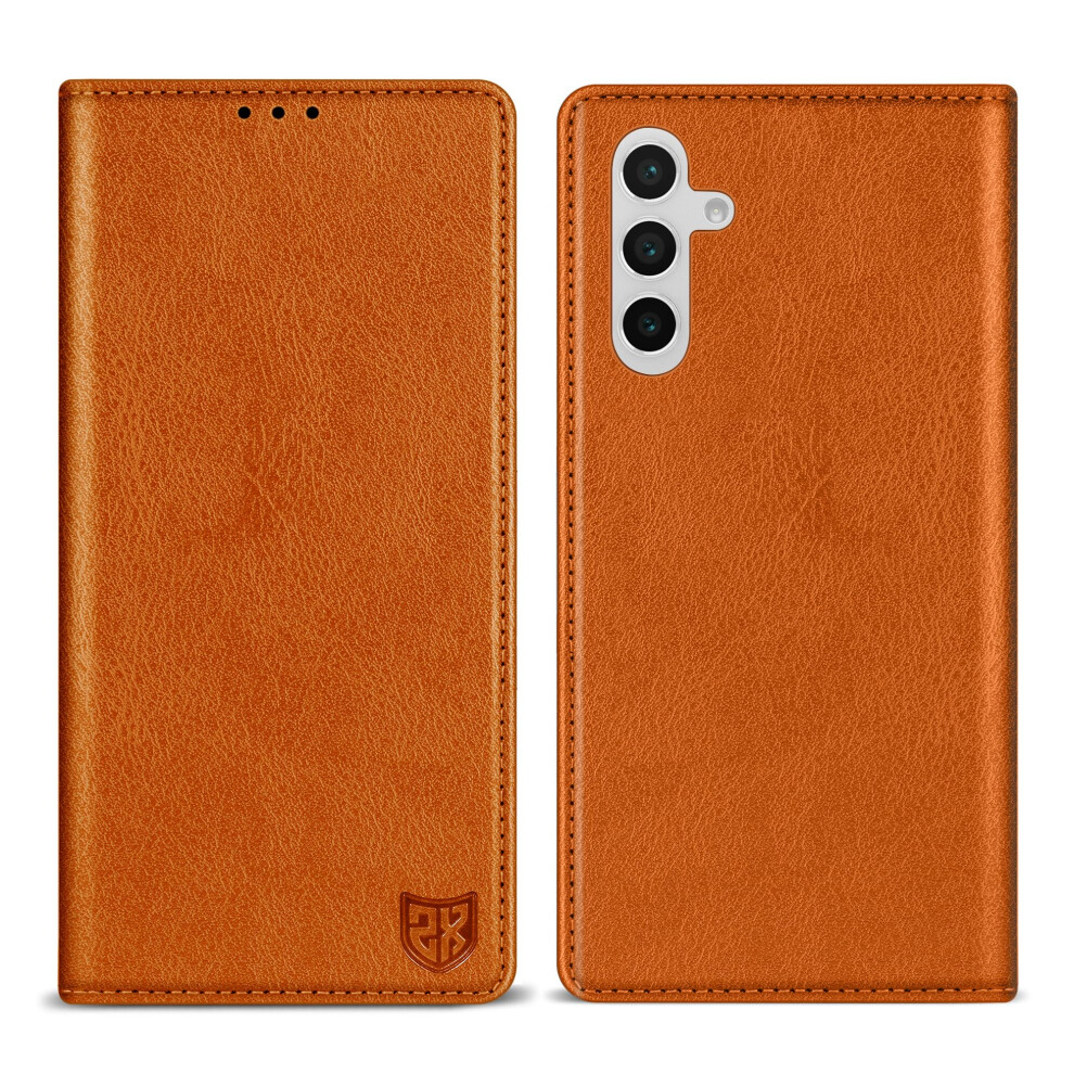 Leather Flip Cover Wallet Case With Rfid Blocking Card Slots And Magnetic Closure For Samsung Galaxy S25 Plus Brown 9092120822885