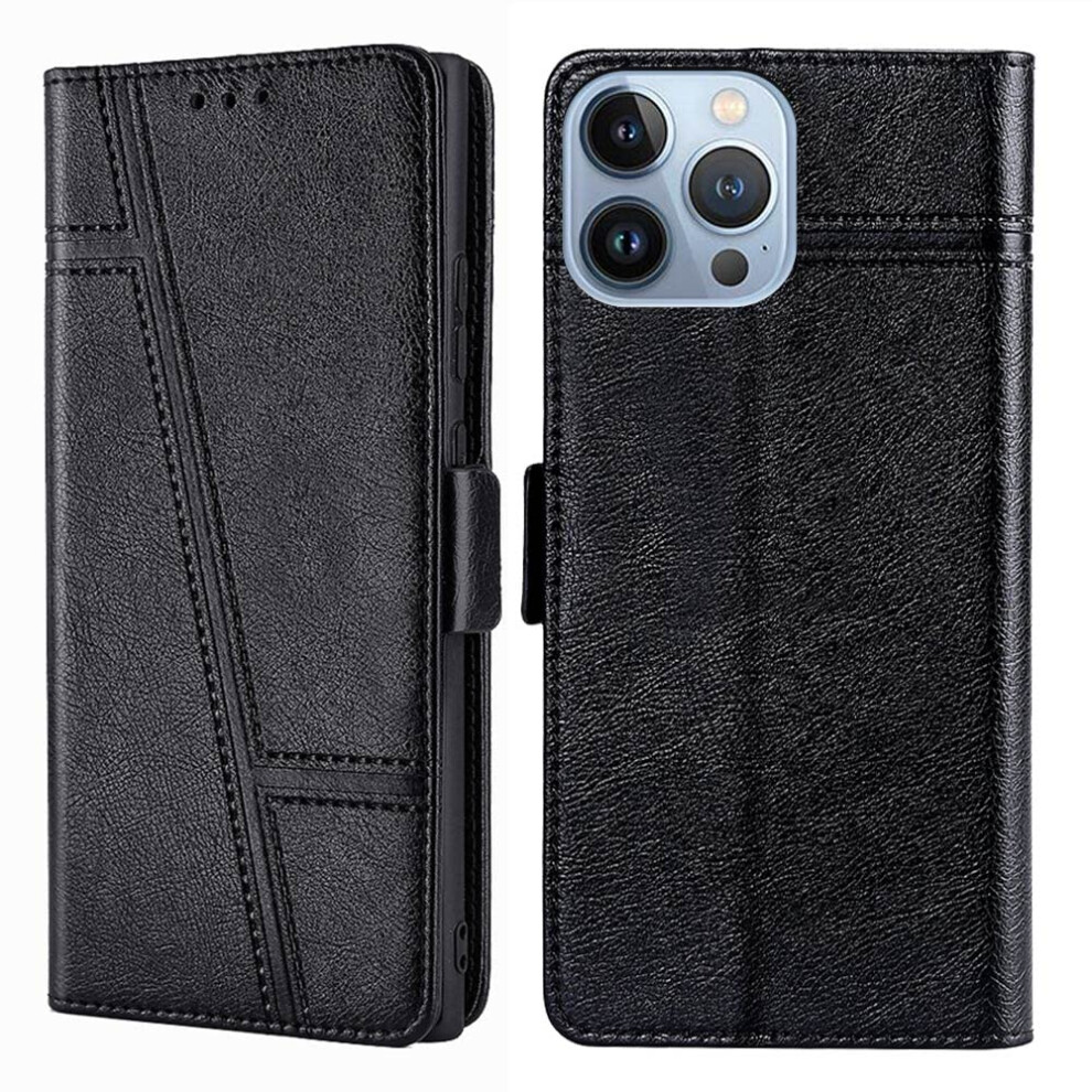Wallet Case For Samsung Galaxy J2 Prime, Slim Pu Leather Flip Cover With 3 Card Slots And Photo Frame, Black 9771547083887