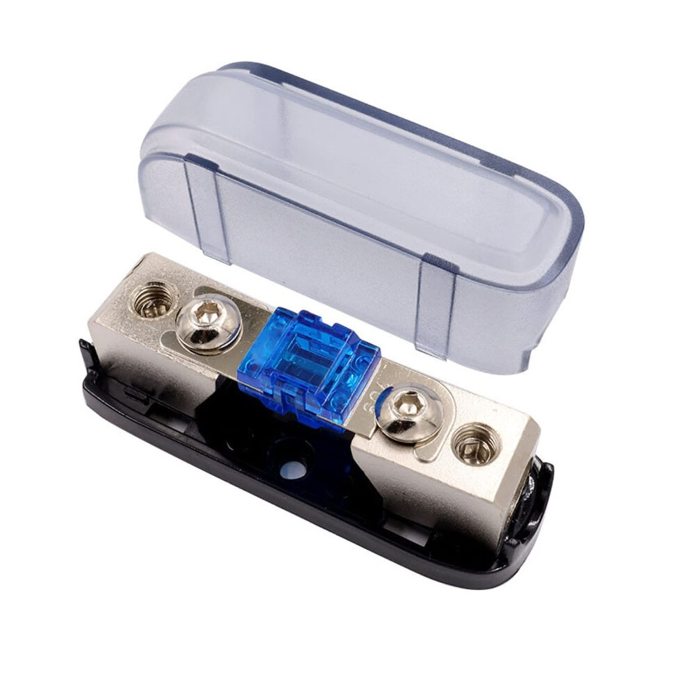 Car Audio Fuse Holder 60A Agu Inline Power Fuse Box For Car Stereo, Nickel Plated, Overcurrent Protection 9330225042525
