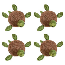 4 PièCes Turtle Coaster, Animal Mug Rug, Knitting Housewarming Gift, Home Decor, Gift pour Daughter, Mom