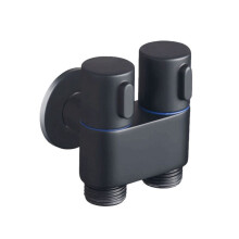 Grifo Montado en la Pared VáLvula de áNgulo de DesvíO de 1 Entrada y 2 Salidas Grifo de BañO de Control Dual para Autolimpieza (Negro)