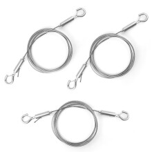 3St Justerbara StåLlinor med Krokar, HäNgande TråD i Rostfritt StåL Heavy Duty Bildwire SpegelhäNgande