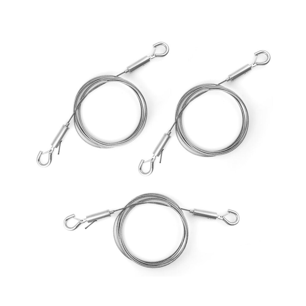 3Pcs Adjustable Wire Ropes With Hooks, Stainless Steel Picture Hanging Wire Heavy Duty Picture Wire Mirror Hanging 6031891322807