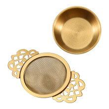 Stainless Steel Tea Strainer with Drip Bowl Easy Clean Loose Leaf Hanging Infuser Filter Kitchen Tool