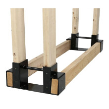 Firewood Log Rack Bracket Kit - Adjustable to Any Length - Closed-End Design - 2 Pieces of Brackets