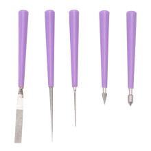 5PCS Bead Reamer Set Diamond Tipped Bead Reamer Beading Hole Enlarger Tool for Glass Plastic Metal Wood Beads