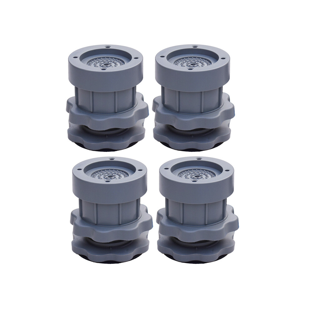 4Pc Adjustable Heighten Washing Machine Anti Vibration Pad Shock Non Slip Feet Mat Fridge Floor Furniture Protector-Gray 6032966058072