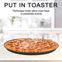 SartéN para Pizza Perforada de 2 Piezas de 10 Pulgadas, Revestimiento Antiadherente de Acero al Carbono, Bandeja para Pizza FáCil de Limpiar