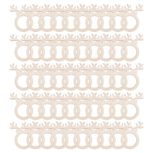 50 Piezas de Asta de Reno Servilletero de Tarjeta  Anillo de Madera para Fiesta de Navidad Cena Banquete DecoracióN de Mesa para el Hogar Navidad