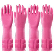 2 Pairs Dishwashing Cleaning Rubber Gloves, Reusable Waterproof Kitchen Gloves, Non-Slip, L