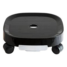 Plant Pallet Caddy,Plant Stand with Wheels and Water Container, Flower Pot Dolly, Round Flower Pot with Roll, Black