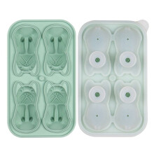 French Bulldog Ice- Mold, 4 Hole Fun Shapes Frenchie Bull Dog Ice- Tray for Whiskey,Cocktail,Bourbon Green