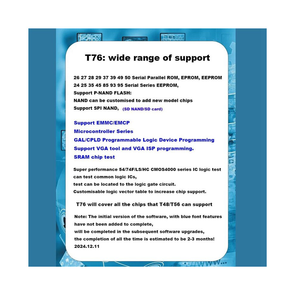 For Xgecu T76 Usb3.0 Programmer Support Eepromnand Nor Emmc Bga,Minpro/Tl866ii/T56 Programmer Replacement Ic Tester 6032399904793