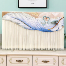75 Inch Lace TV Dust Cover with Breathable Gauze, Decorative Flat Screen Protector for Living Room