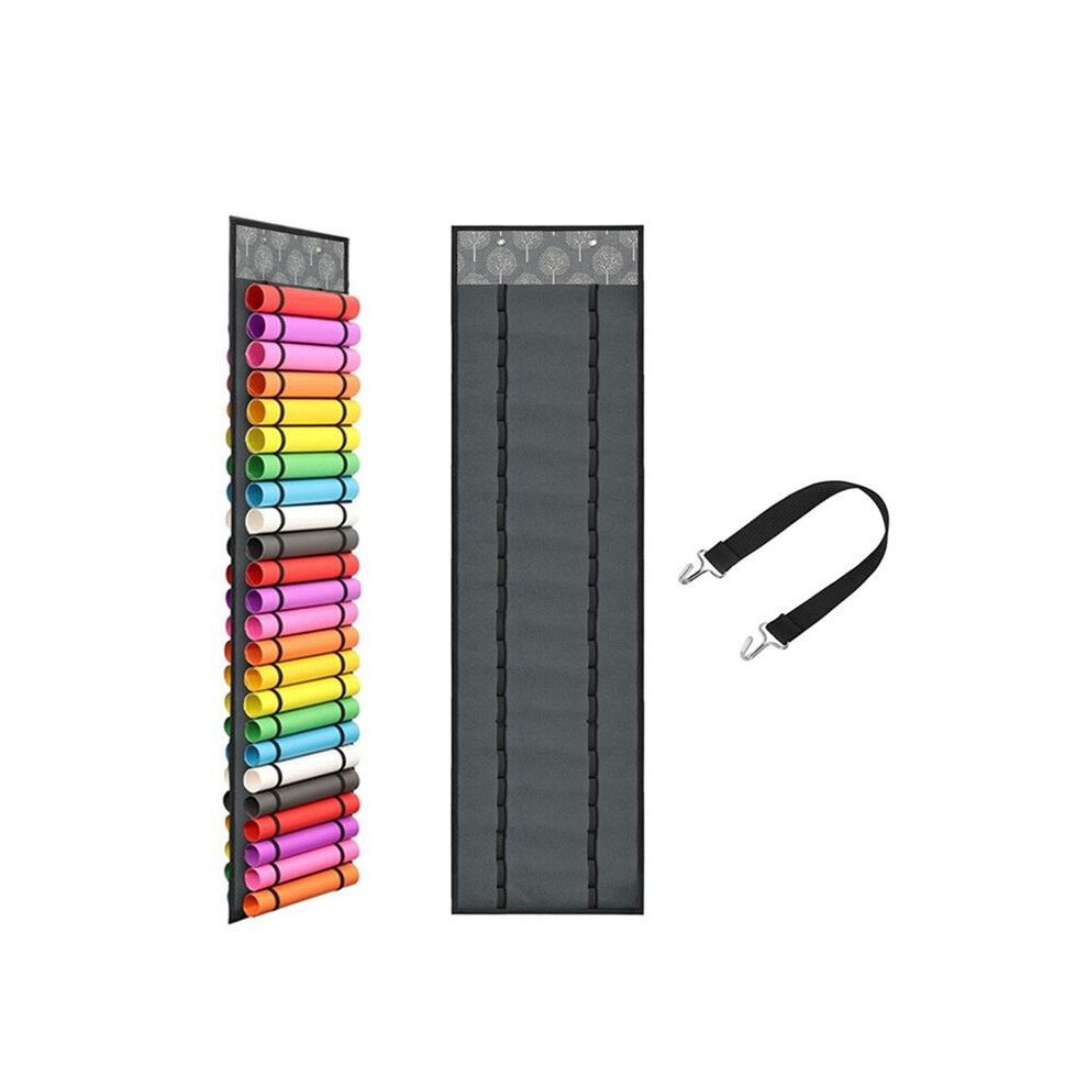 Tauoh Vinyl Roll Holder With 48 Compartments, Vinyl Roll Storage Organizer Wall Room Organizers And Storage Gray Tree