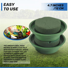 16Packs Floral Foam Rounds in Bowls DIY Flower Arrangement Kit Green Round Wet Flower Foam Blocks for Artificial Flower