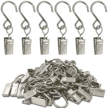 50 Ganchos en Forma de S de Acero Inoxidable para Cortinas, Clips para Colgar Luces de Fiesta, Tiendas de CampañA, DecoracióN de Patios, Plateados