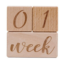 Baby Monthly Record Growth Milestone Block Wooden Baby Photography Props Photo Milestone Infant Birth Gift Souvenir