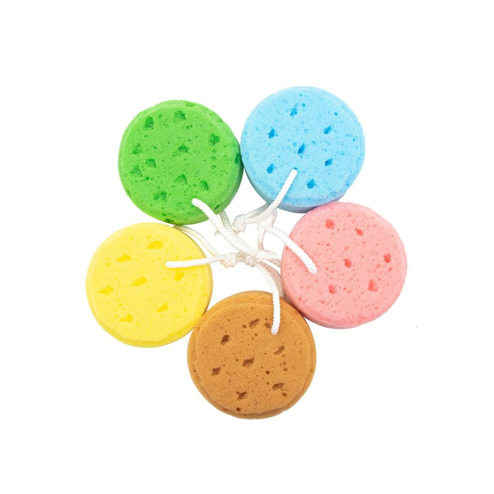 Tauoh 5Pcs Round Shower Sponge Children's Shower Sponge Shower Sponge Honeycomb Foaming Bath Supplies