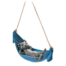 Bed Dinosaur Resin Ornaments Pendant Garden Decoration Hammock Dinosaur Statue Garden Interior Decoration ()