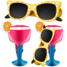 Winddichte Strandtuch-Clips für StrandstüHle, Terrassen- und PoolzubehöR, Cartoon-CocktailgläSer, Handtuchclips für Zuhause