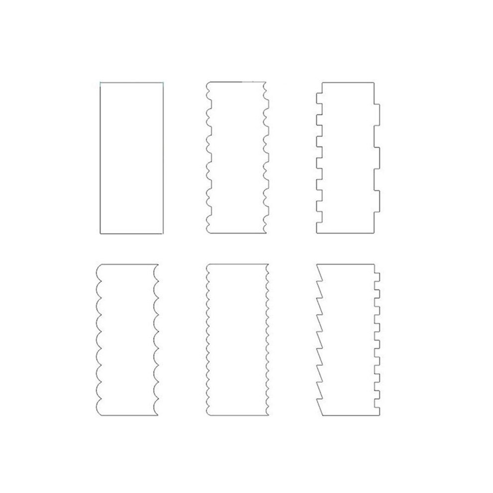 6Pcs Cakes Smoother Icing Comb Scraper Set Cake Sculpting Decor Supplies Cake Decorating Supplies For Baking,Non-Hole Tauoh
