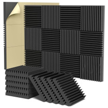 Paneles de Espuma AcúStica, Paneles de Espuma Autoadhesivos a Prueba de Sonido de 2 X 12 X 12 Pulgadas, Paneles de Pared Insonorizados de Alta