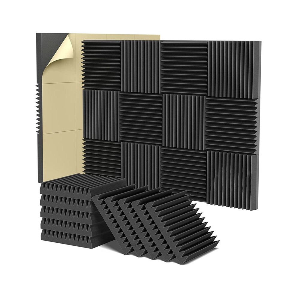 Acoustic Foam Panels, 2X12x12inch Self-Adhesive Sound Proof Foam Panels, High Density Soundproof Wall Panels (12 Pack) 6033763614751
