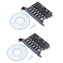 2X USB 3.0 PCI-E Expansion Card Adapter 7  USB 3.0 Hub Adapter External PCI-E Extender PCI Express Card for Desktop
