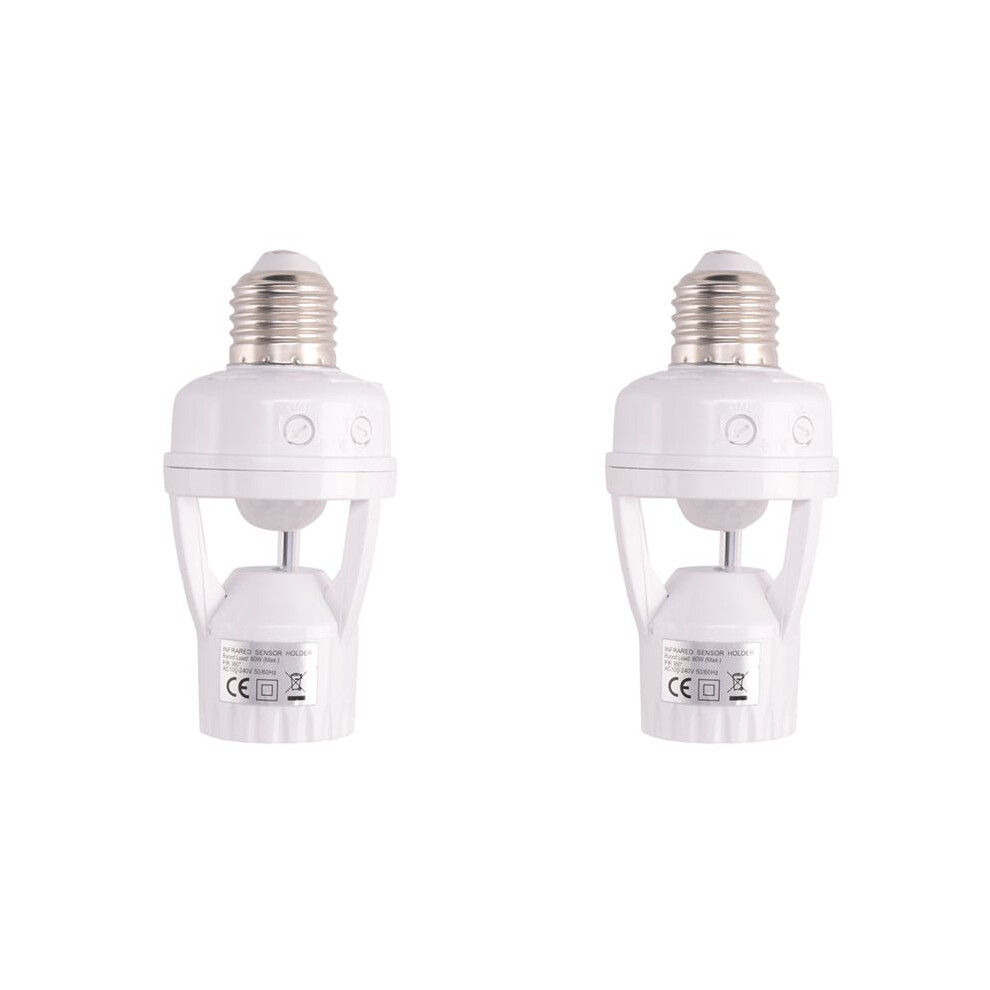 2X E27 Led 220V Screw Light Bulb Holder Led Pir Infrared Motion Sensor Lamp With Socket Identify E27 6032583397493