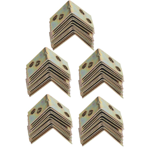 Metal Shelf Support 90 Degree Right Angle Bracket 60Pcs Brass Tone 1