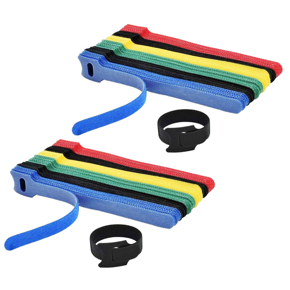 100Pcs Reusable Color Mixing Cable Cord Strap Hook Loop Ties Tidy Organiser Tool Fastener Management 6031112648891