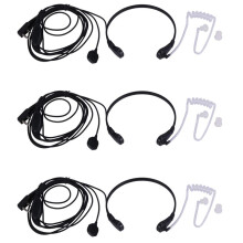 3X Throat Microphone Vibration Headset Earpiece for Two Way Radio Uv-5R Uv-82 Uv-B6 Bf-888S